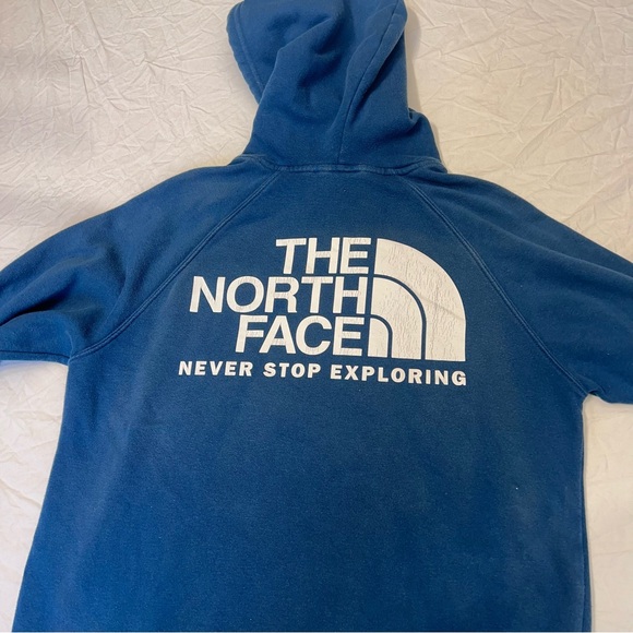 The North Face Women's Hoodie Blue Long Sleeve 70% Cotton Size Medium - Picture 7 of 7